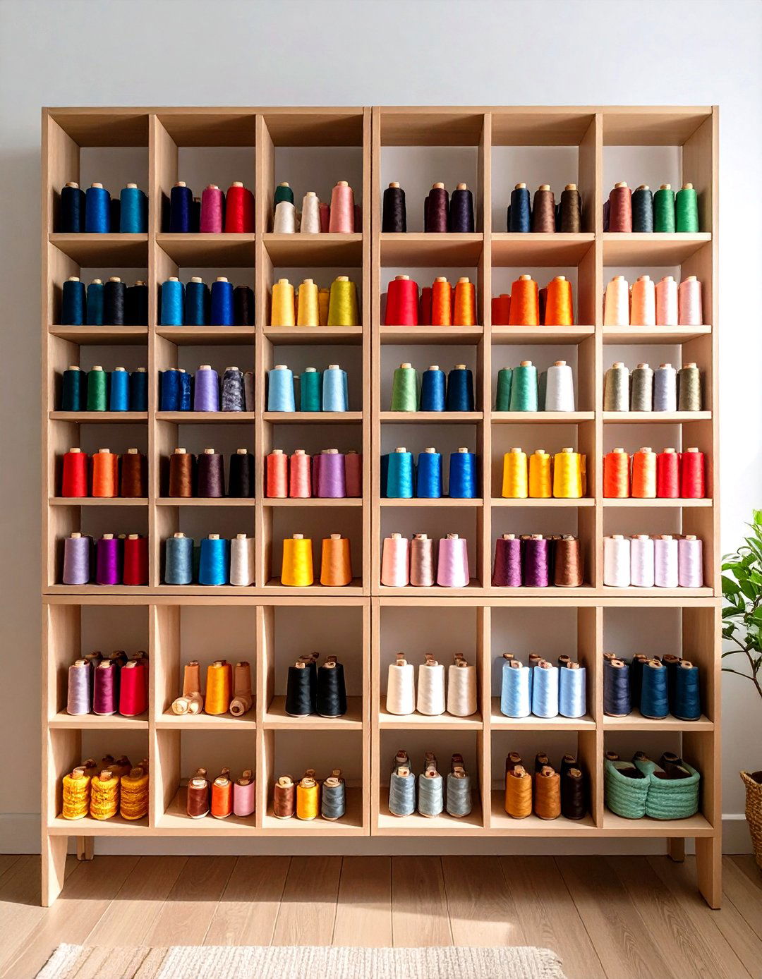 Thread and Bobbin Organizer Racks - 24 Craft Room Organization Ideas