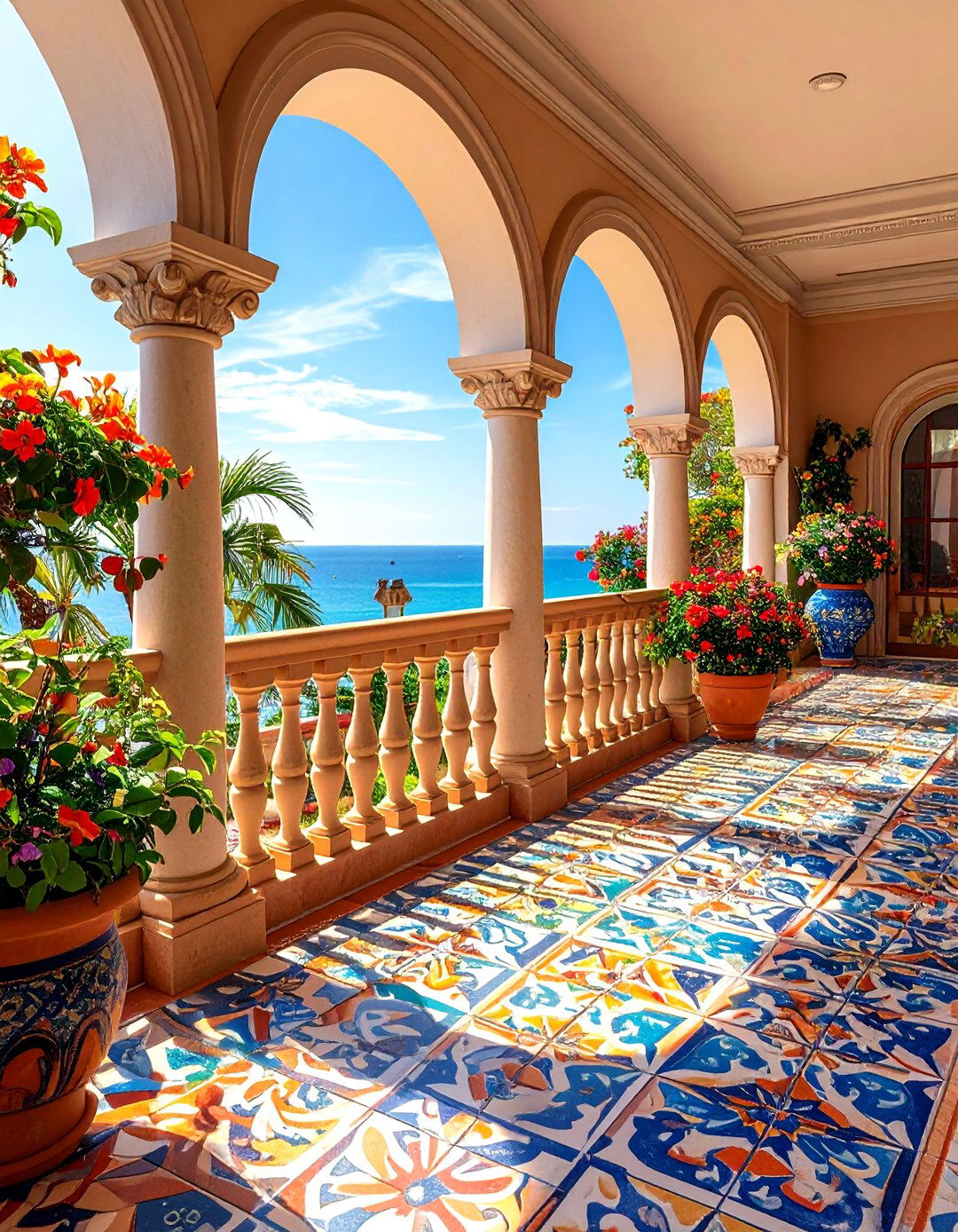 Three Dimensional Feature Balcony Tiles - 24 Balcony Tiles Ideas