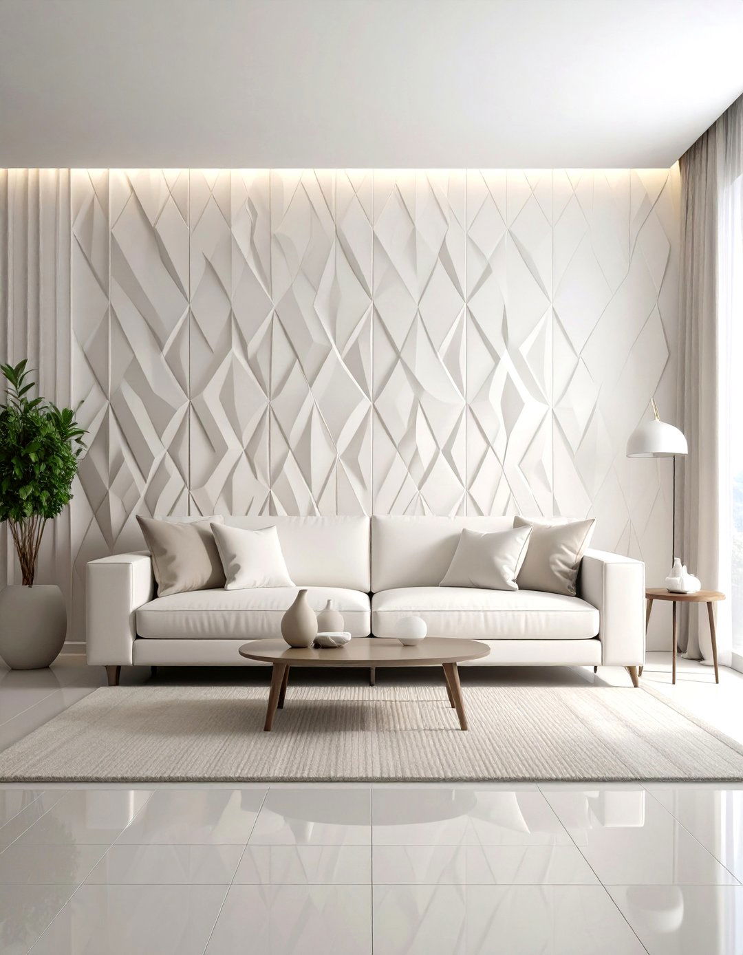 Three Dimensional Panel Wall Systems - 24 Living Room Accent Wall Ideas