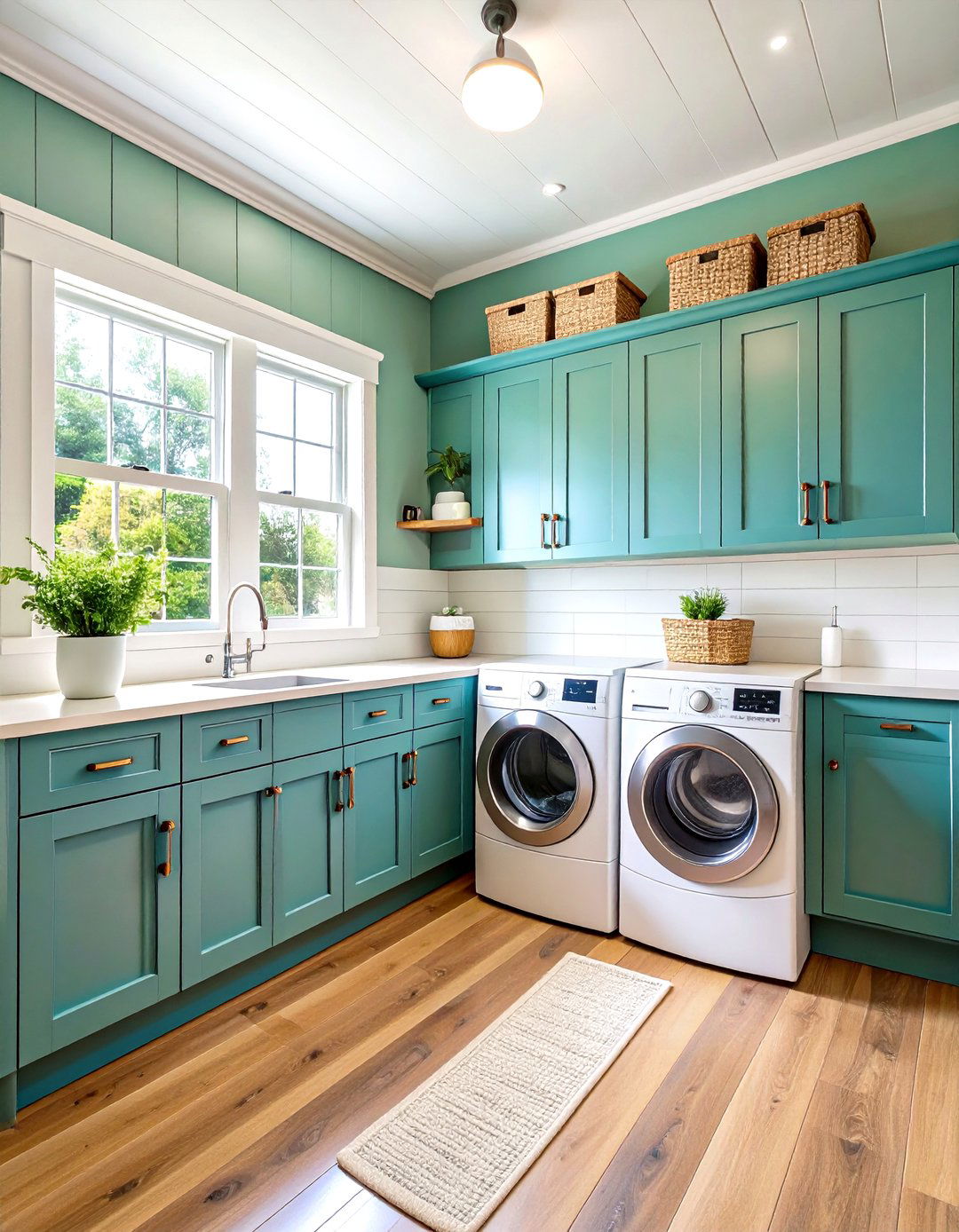Three Quarter Wall Shiplap Installation - 24 Shiplap Laundry Room Ideas