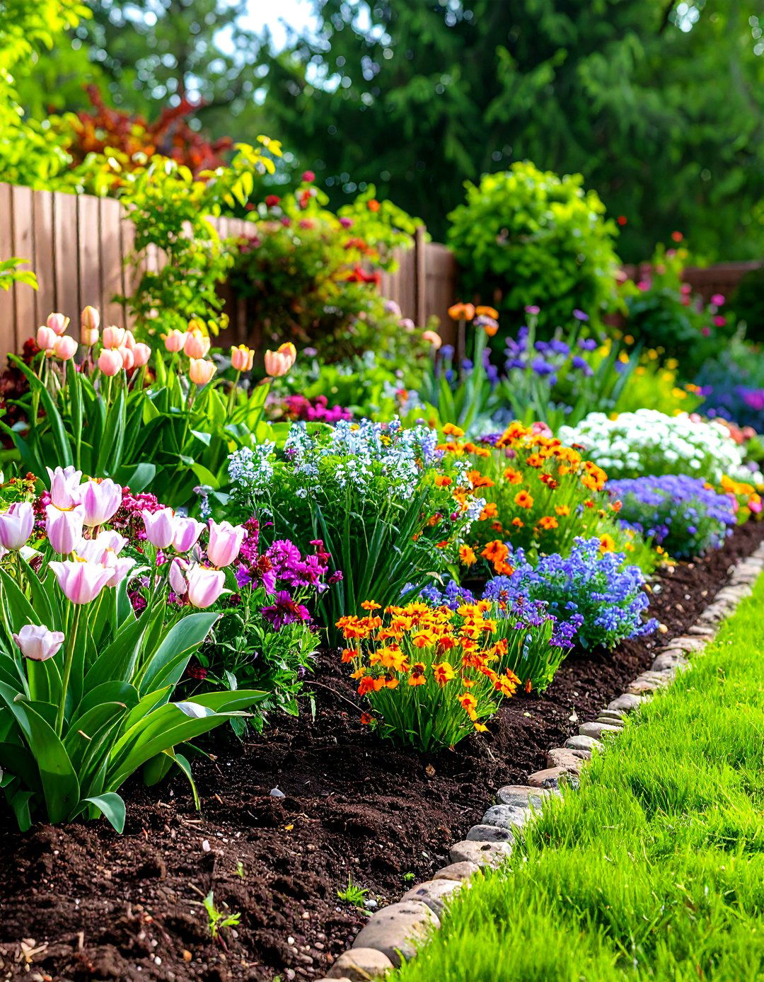 Three Season Color Succession Bed - 24 Perennial Flower Bed Ideas