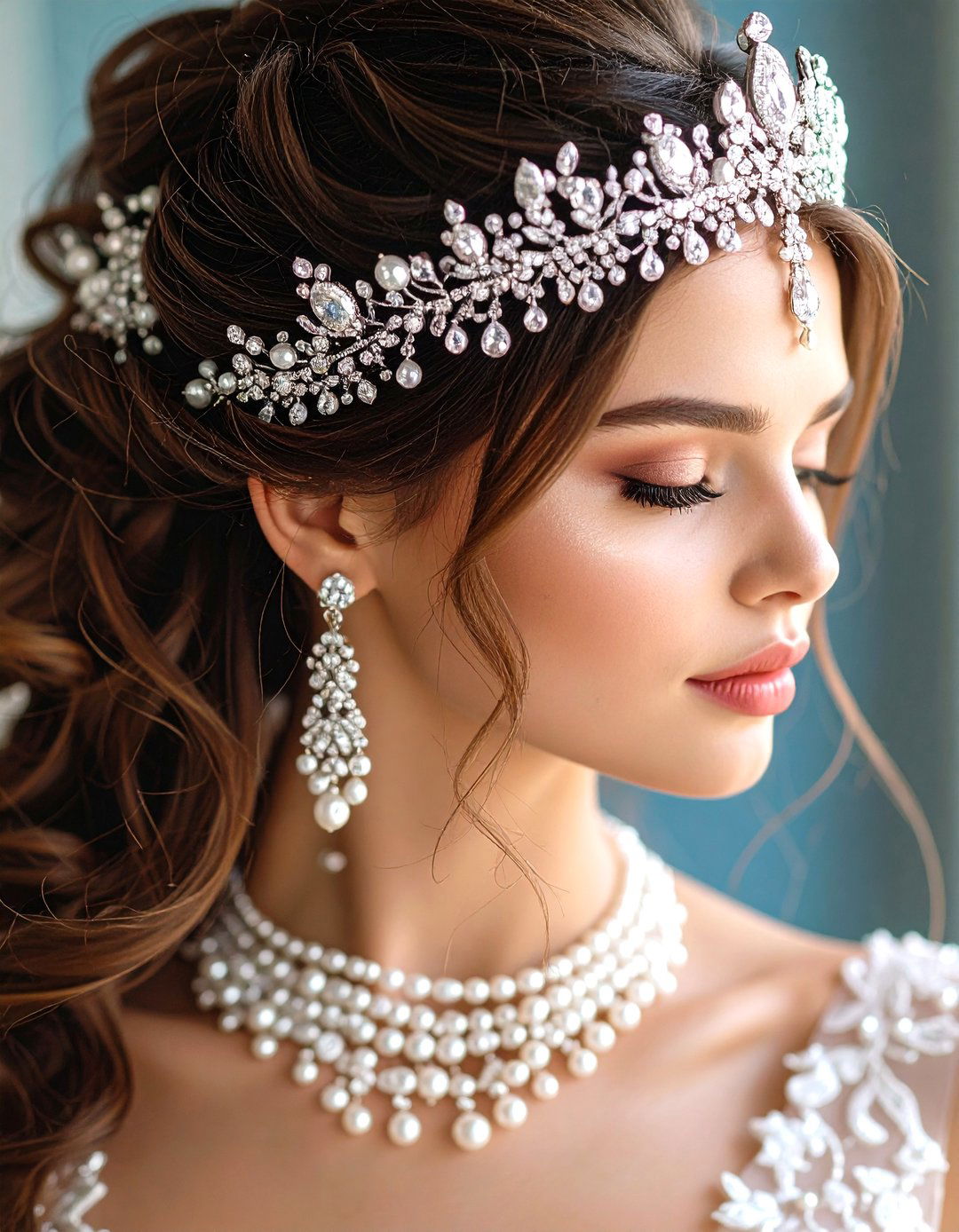 Tiara and Pearl Accessories - 24 Bridgerton Wedding Ideas
