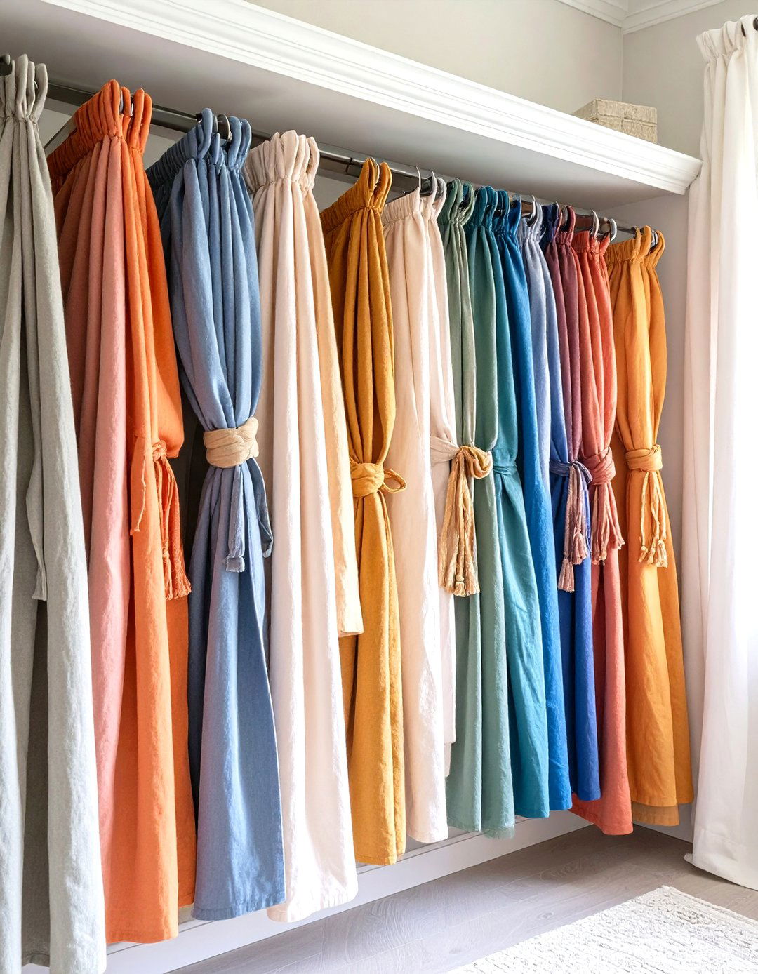 Tie Top Casual Curtains - 24 closet curtain ideas