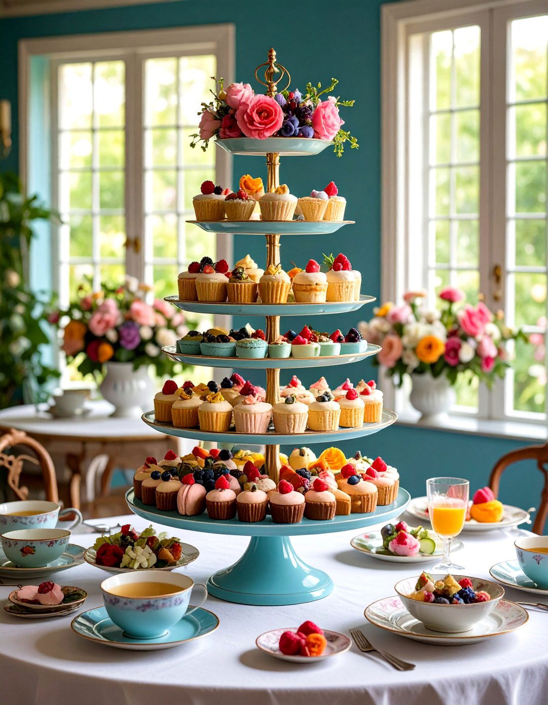 Tiered Cake Stand Display - 24 Dining Table Centerpiece Ideas