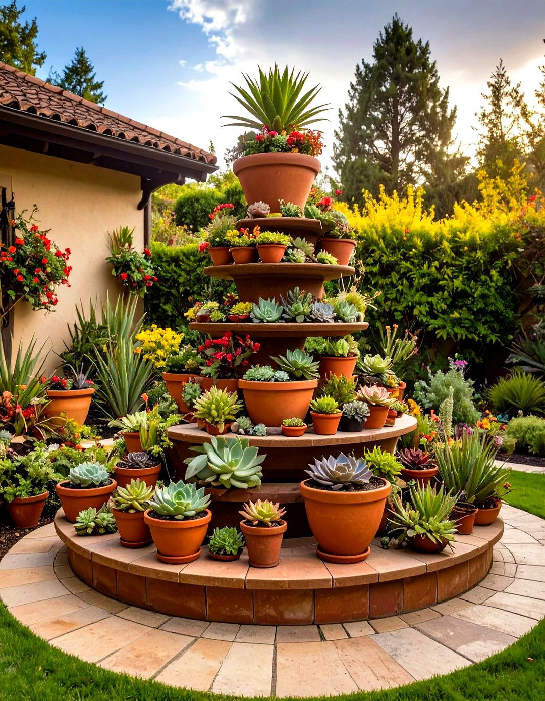 Tiered Container Garden - 24 Succulent Garden Ideas
