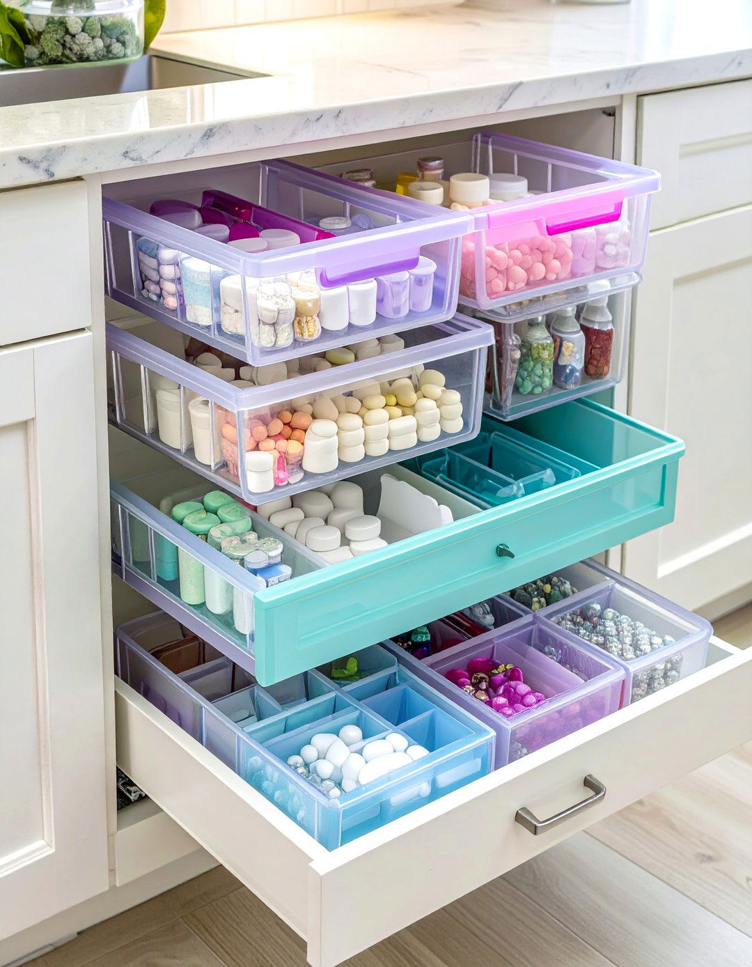 Tiered Drawer System with Labeled Categories - 24 Medicine Storage Ideas