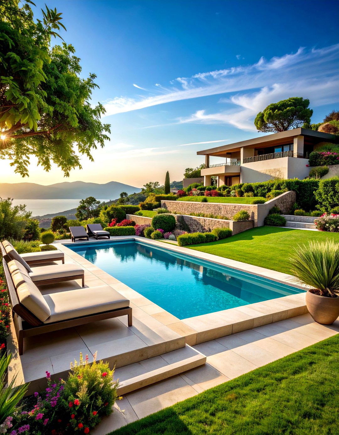 Tiered Garden Privacy Landscape - 24 Pool Privacy Ideas