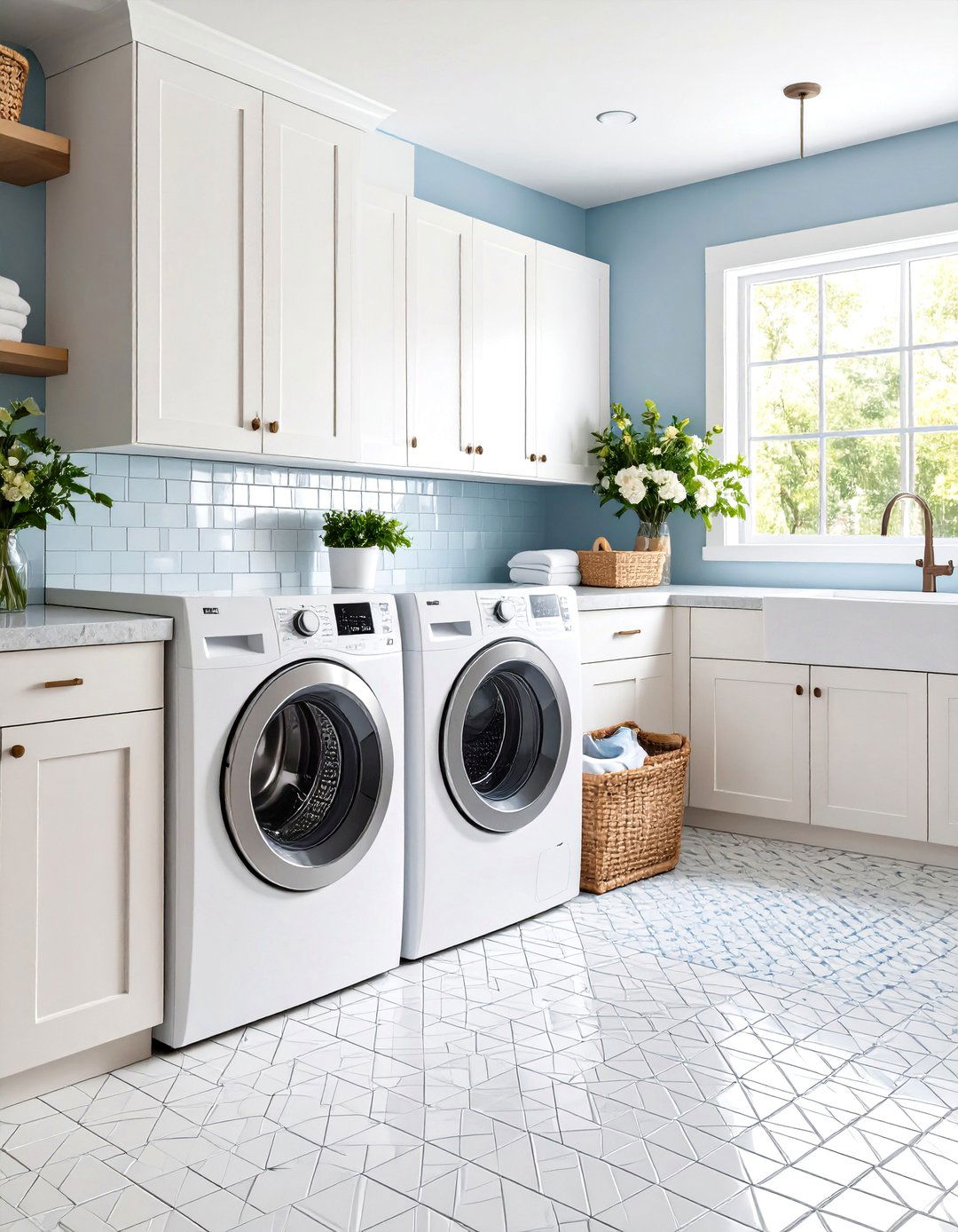 Tile Mosaic Countertop Surface - 24 Laundry Room Countertop Ideas