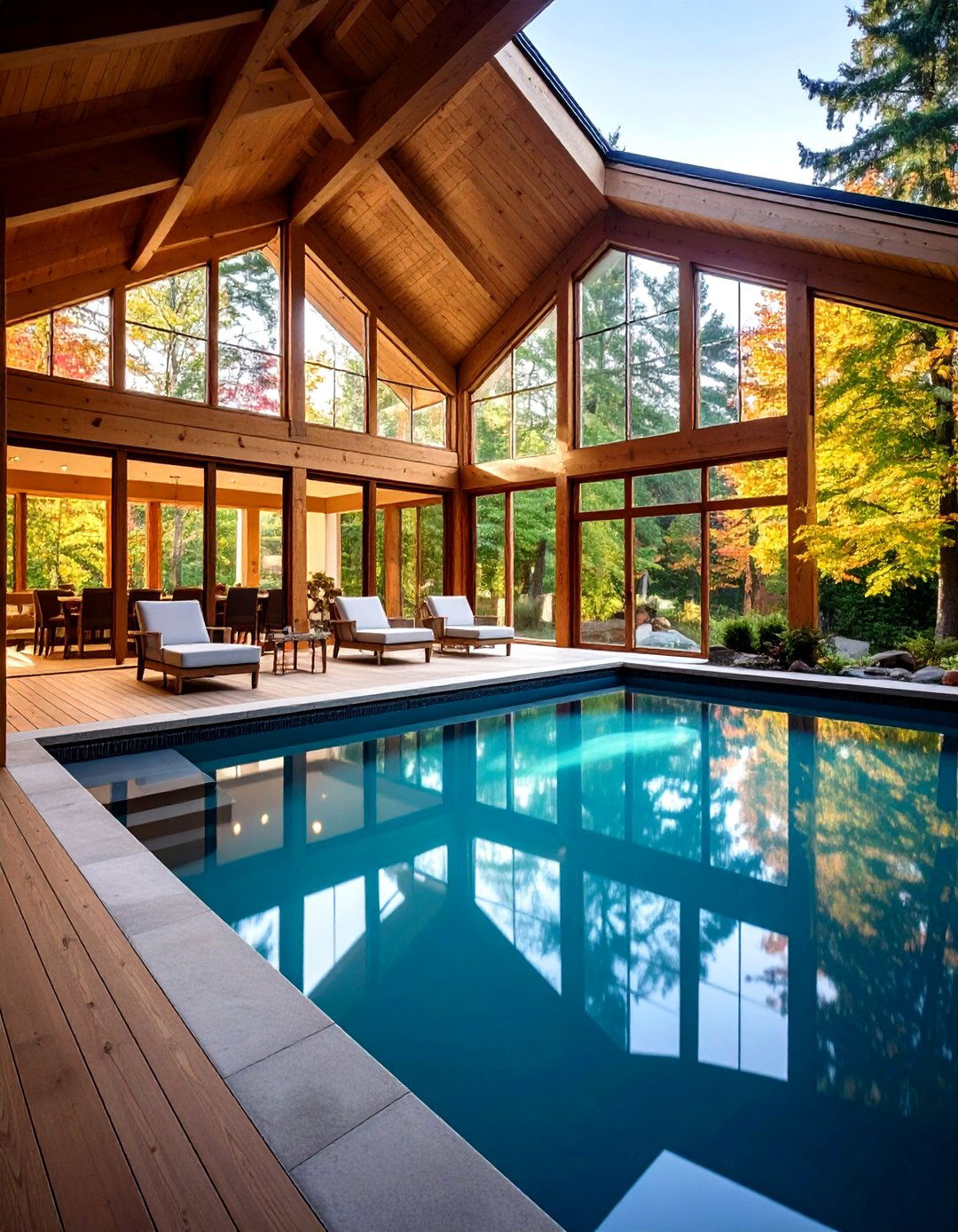 Timber Frame Pool House with Glazed Gable Ends - 24 Rustic Pool House Ideas