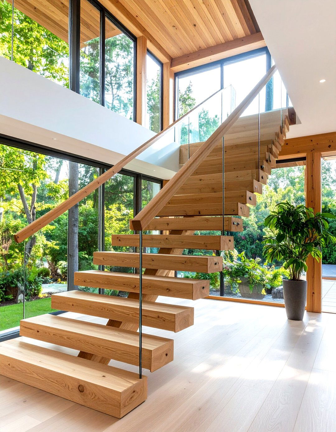 Timber Frame with Glass Inserts - 24 Modern Staircases