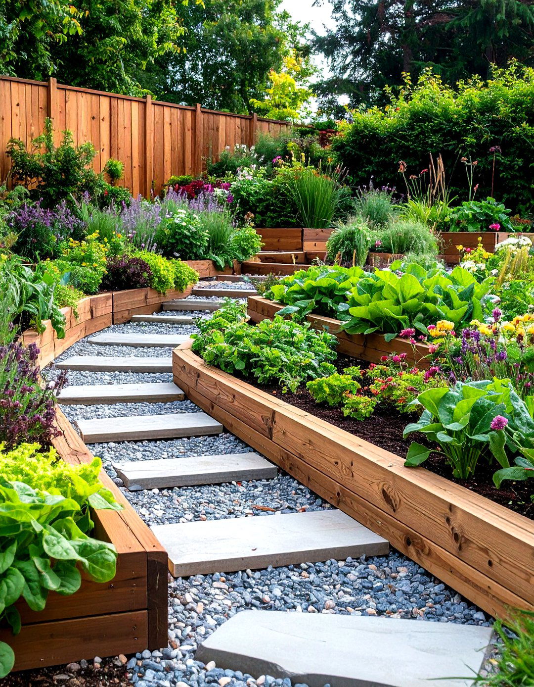 Timber Sleeper Garden Levels - 24 Terraced Garden Ideas