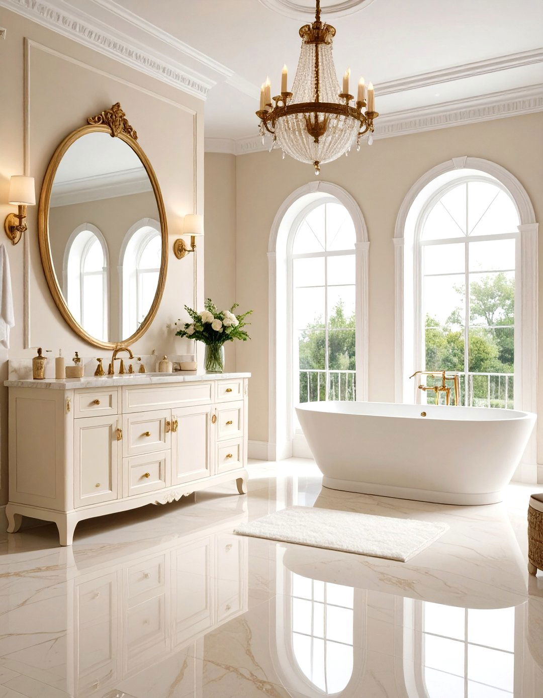 Timeless Traditional Luxury - 24 Beige and White Bathroom Ideas