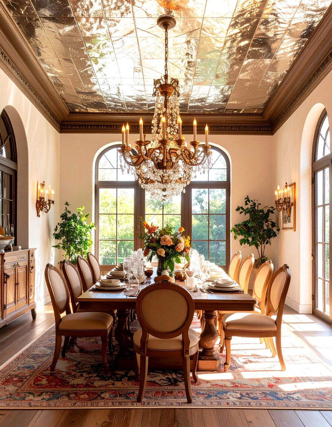 Tin Tile Reverse Tray Vintage Dining Room - 24 Reverse Tray Ceiling Ideas