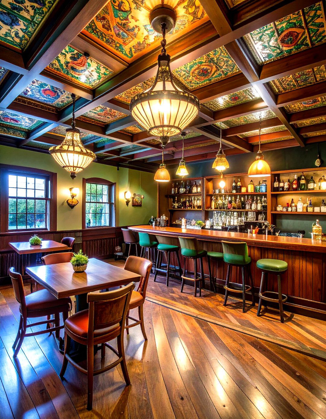 Tin Tile Vintage Elegance - 24 Exposed Basement Ceiling Ideas