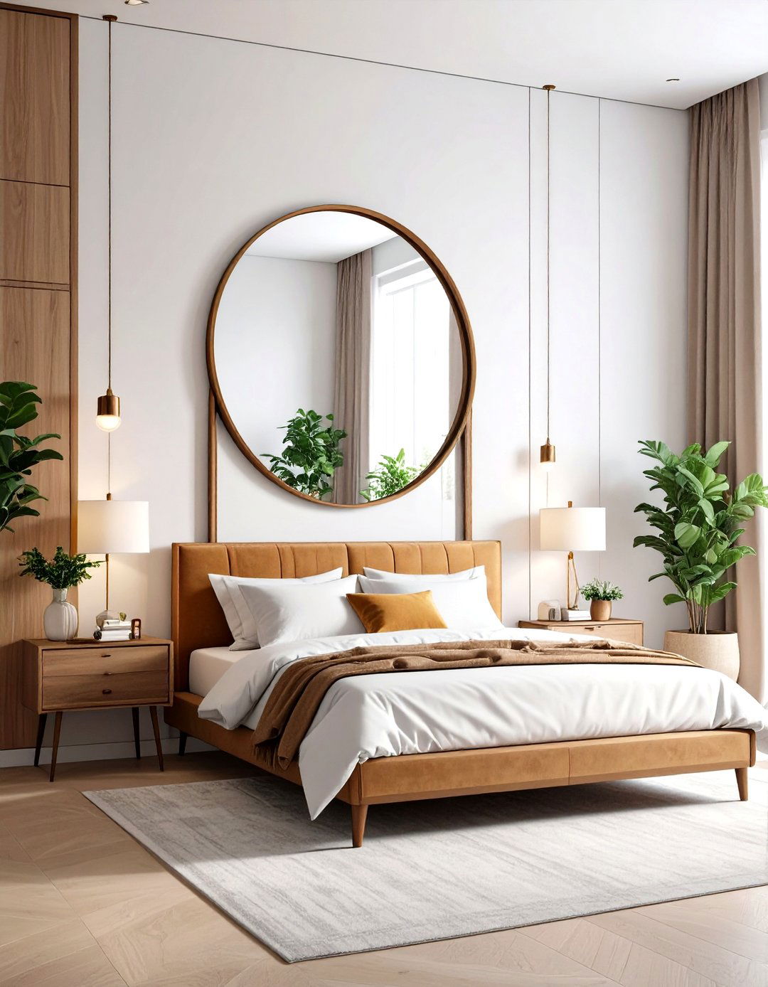 Tinted Bronze Mirror with Metal Frame - 24 Bedroom Mirror Ideas