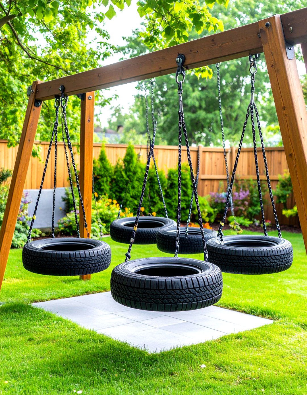 Tire Swing Combinations - 24 Recycled Tyre Garden Art Ideas