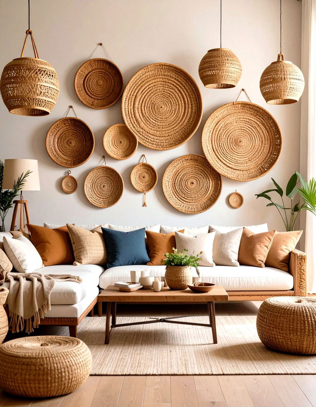 Tobacco Basket Wall Display - 24 Rustic Wall Decor Ideas