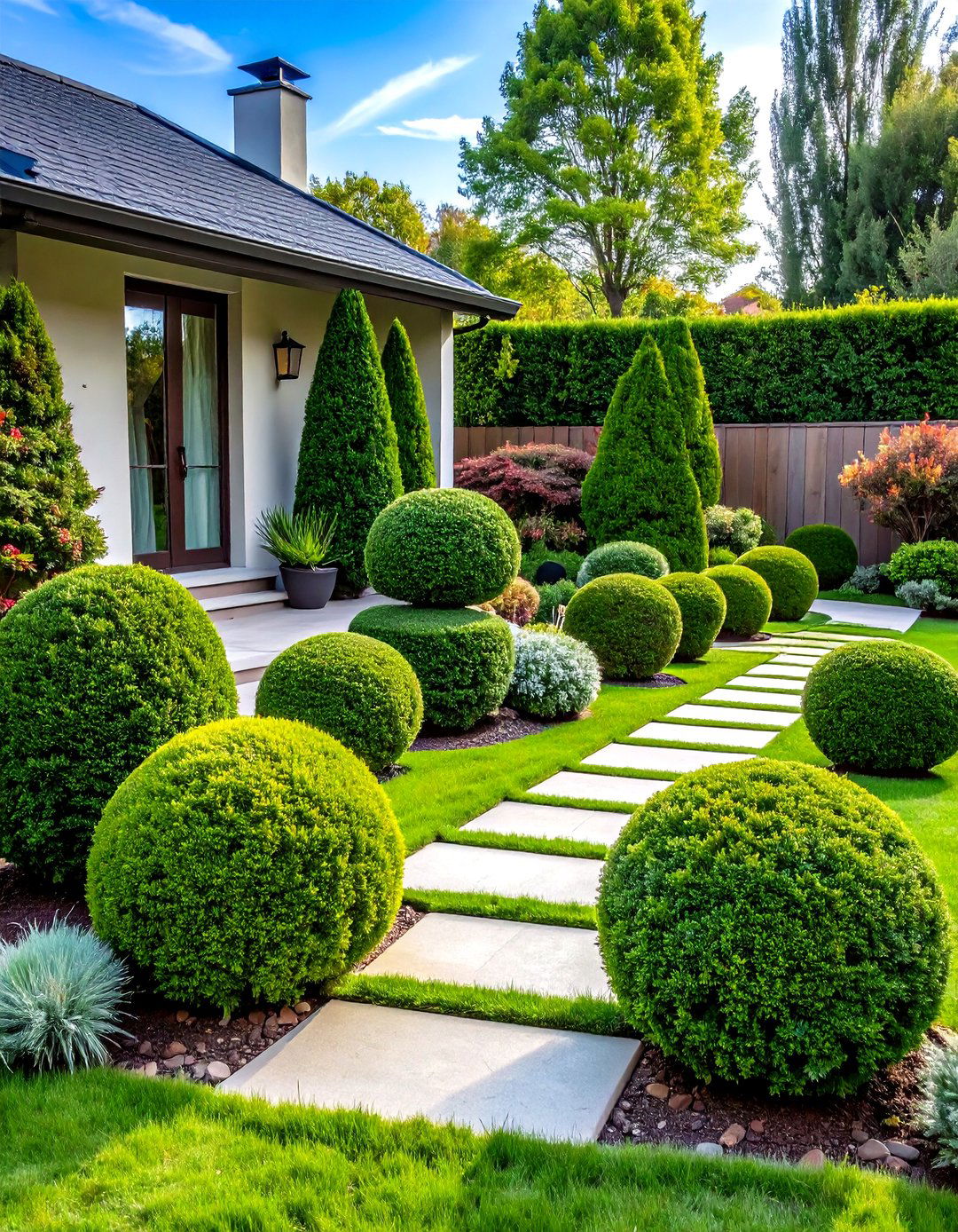 Topiary Sculpture Display Garden - 24 Front Yard Boxwood Designs