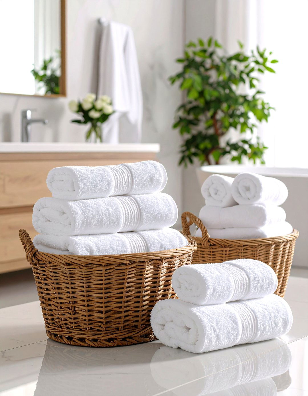 Towel Presentation Techniques - 24 Bathroom Staging Ideas
