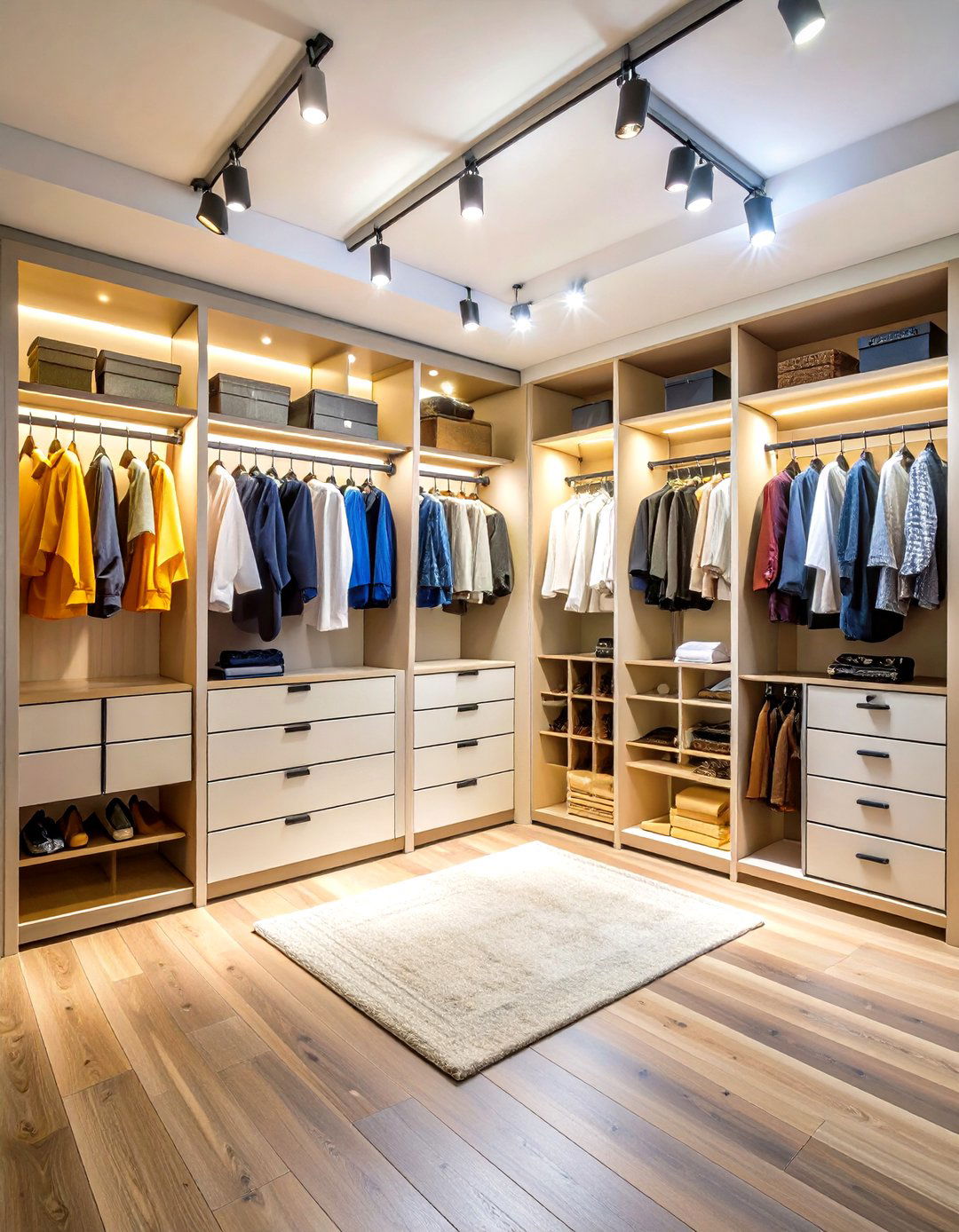 Track Lighting Closet System - 24 Closet Lighting Ideas