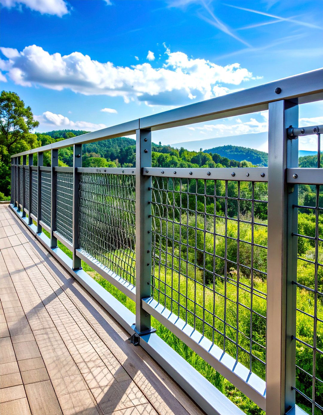 Track System Easy Install Railing - 24 Hog Wire Deck Railing Ideas