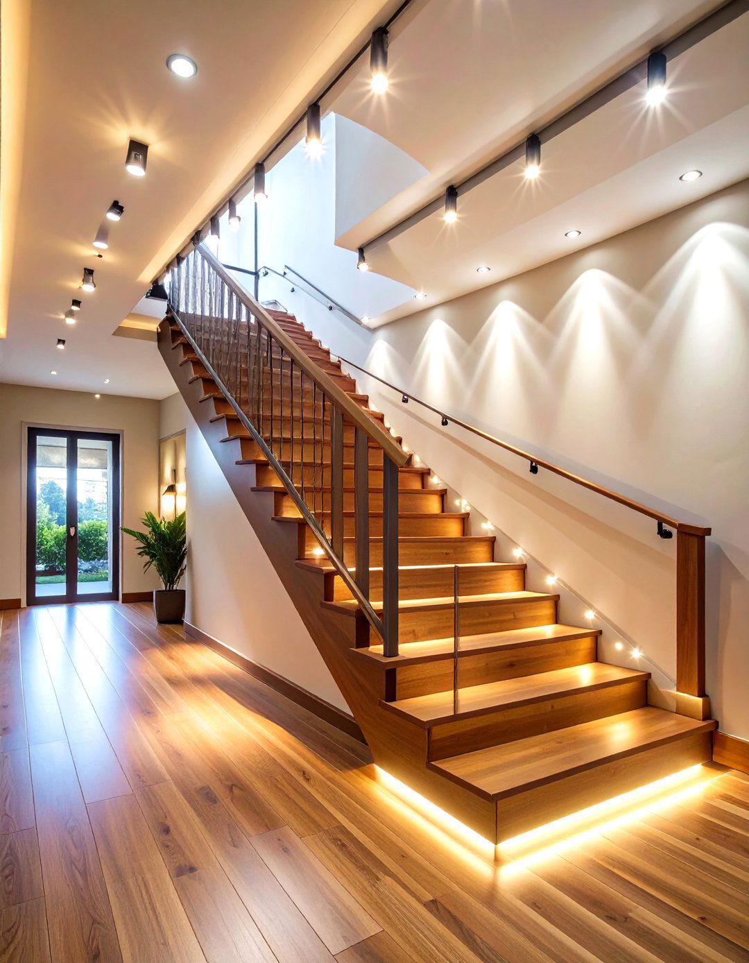 Track System Flexibility - 24 Staircase Lighting Ideas