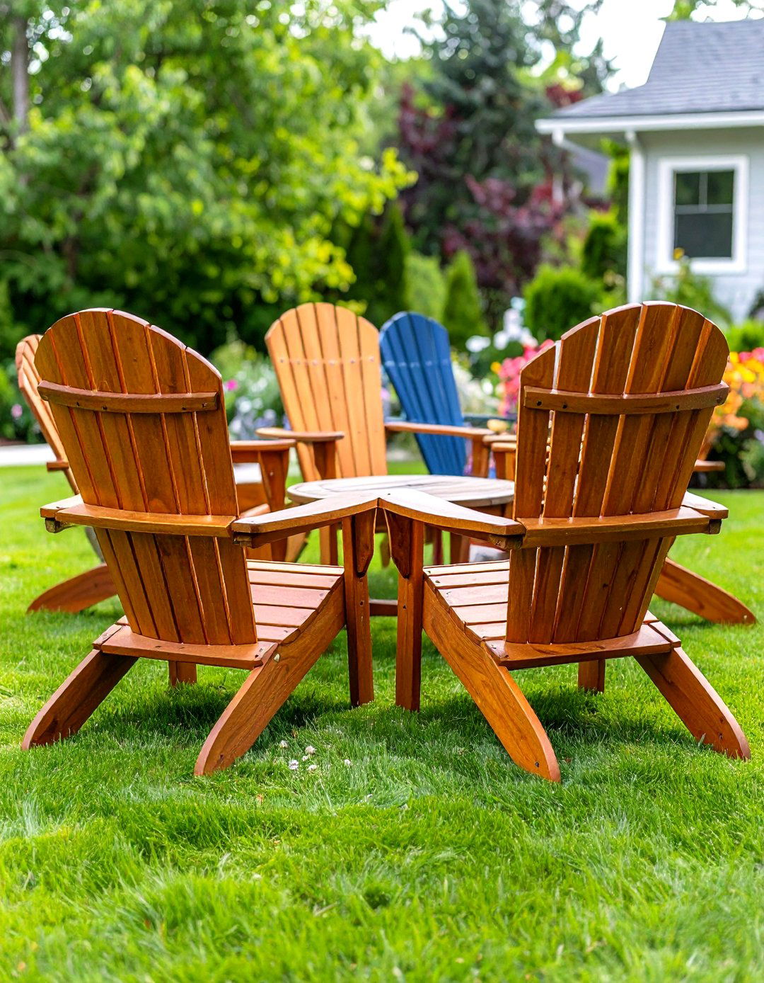 Traditional Adirondack Chair Clusters - 24 Patio Furniture Ideas