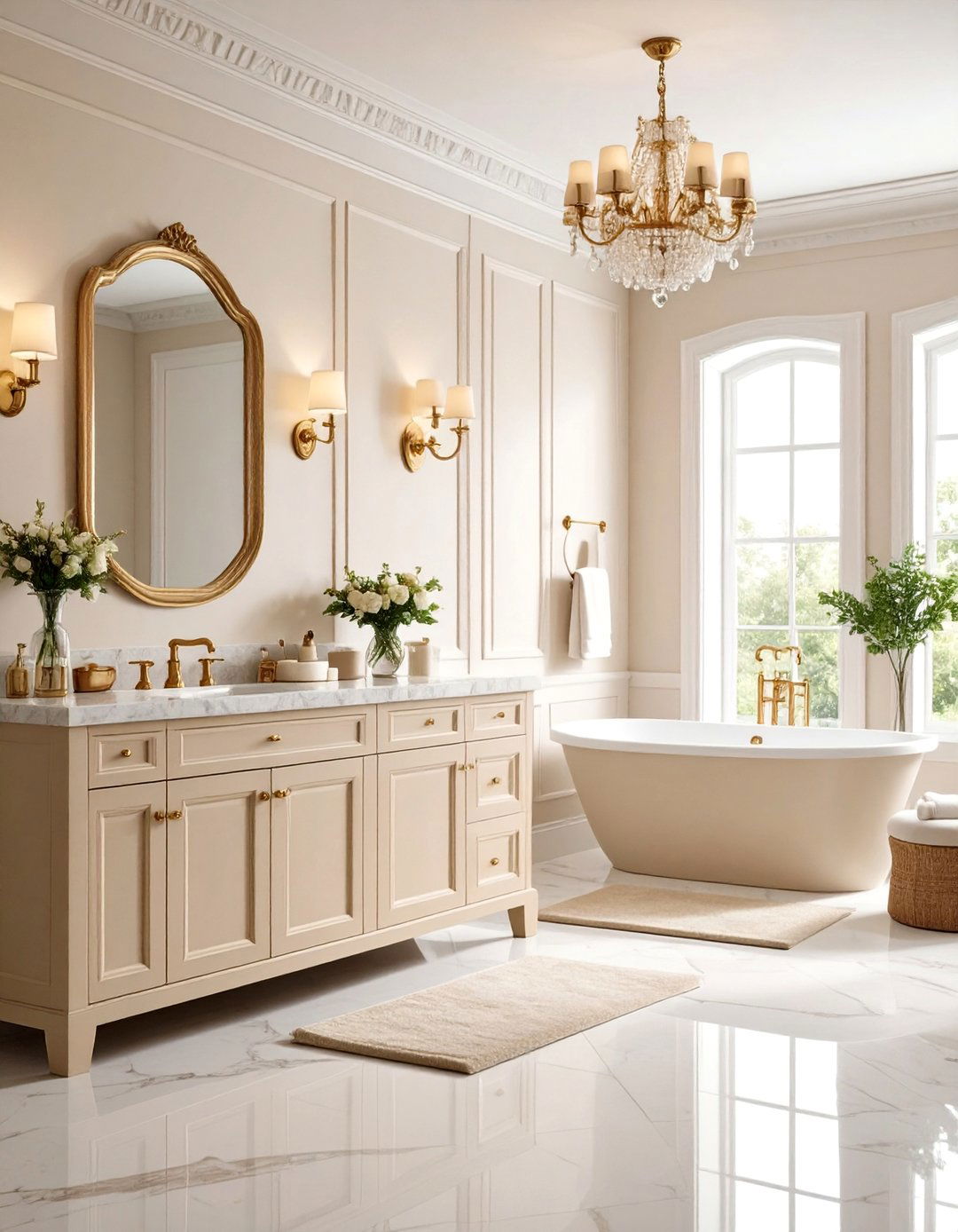 Traditional Beige Bathroom Formality - 24 Beige Bathroom Ideas