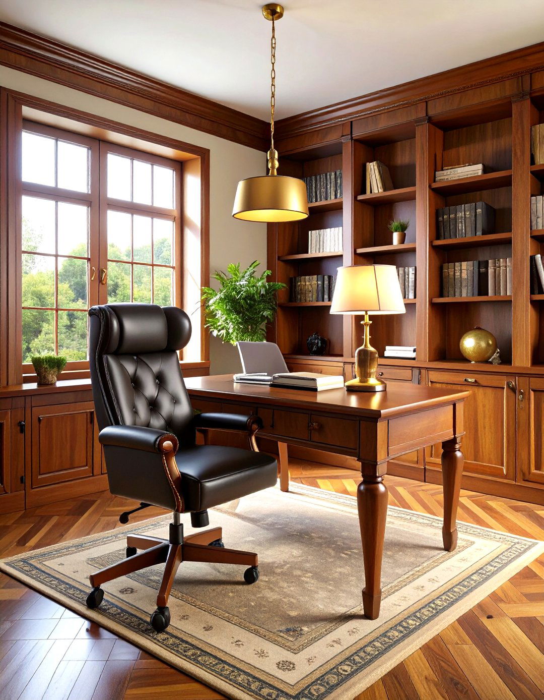 Traditional Black and Brown Study Room - 24 Black and Brown Interior Design Ideas