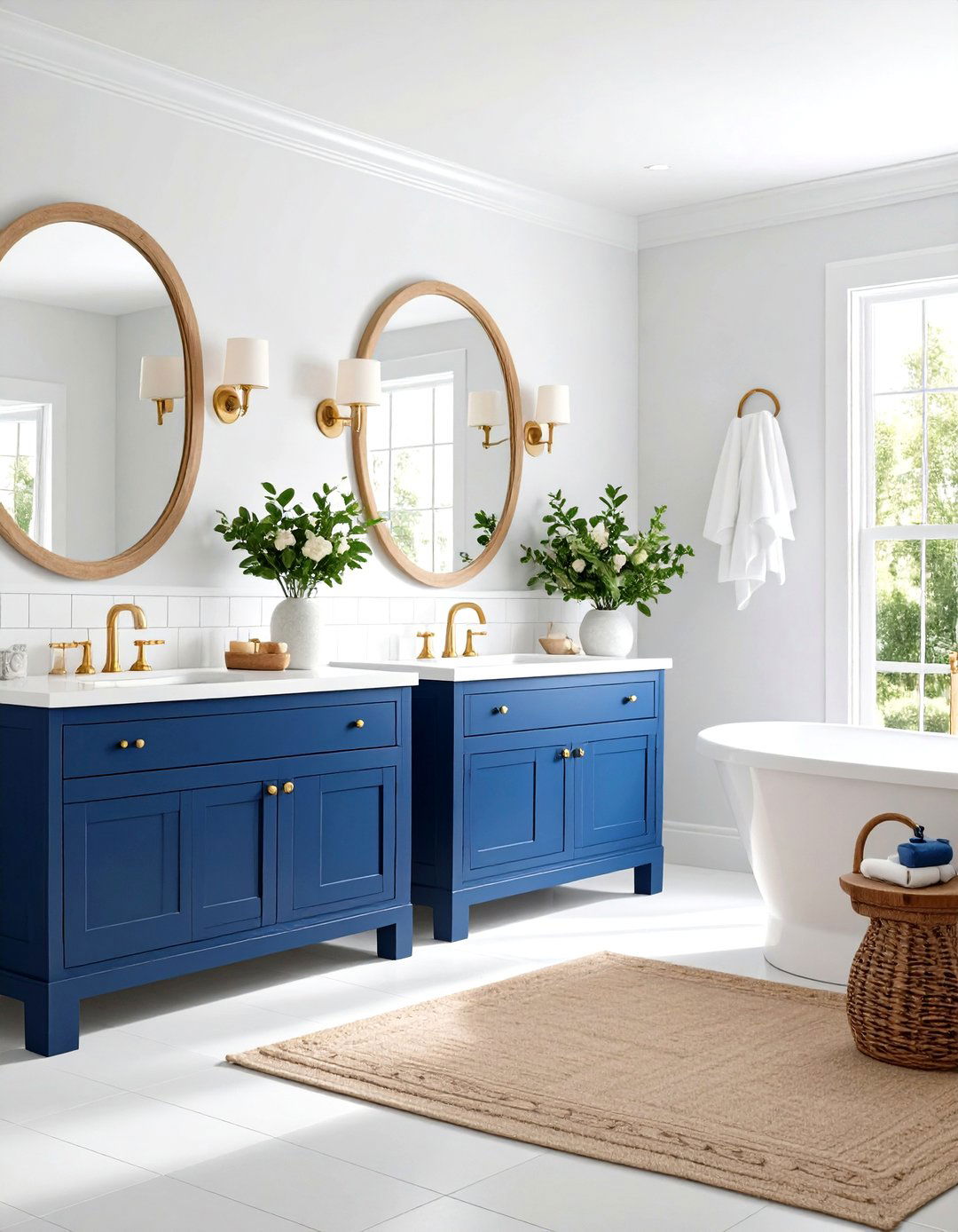 Traditional Blue and White Color Scheme - 24 Blue and Gray Bathroom Ideas