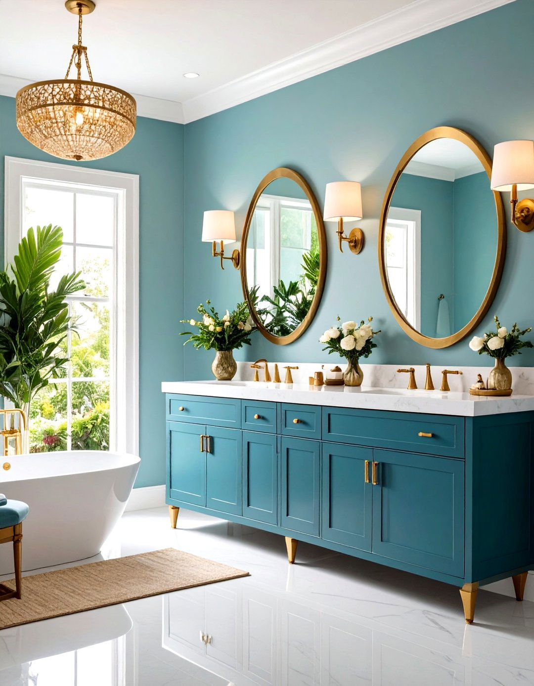Traditional Brass Hardware Elegance - 24 black and gold powder room ideas