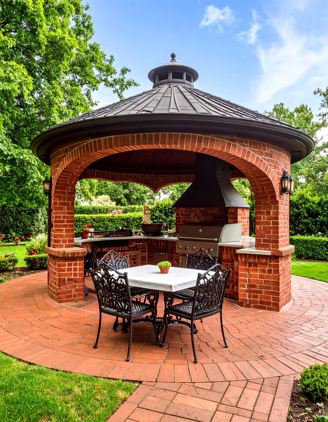 Traditional Brick BBQ Area with Classic Arched Design - 24 bbq area ideas