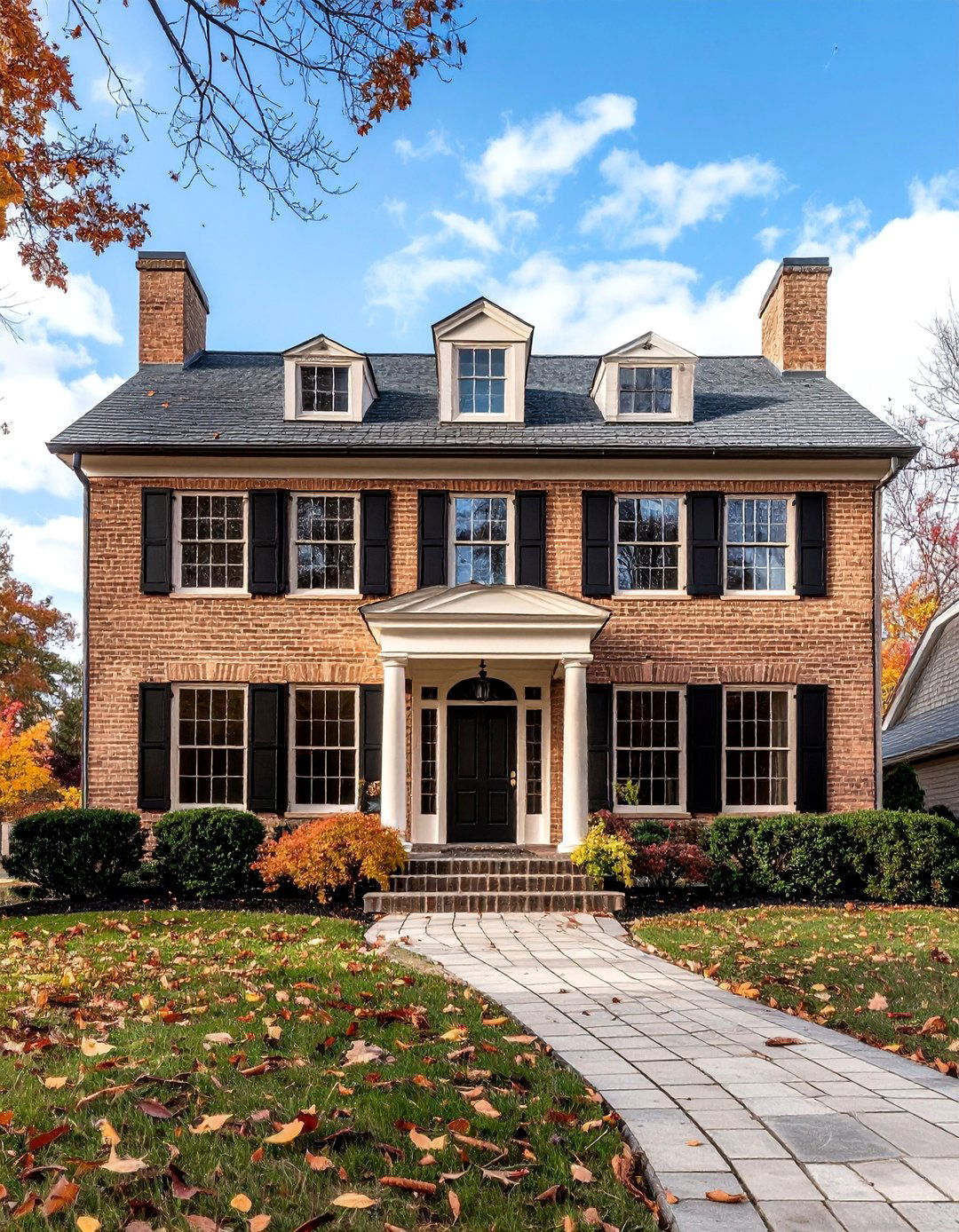 Traditional Brick Colonial Style - 24 beige and black house exterior ideas