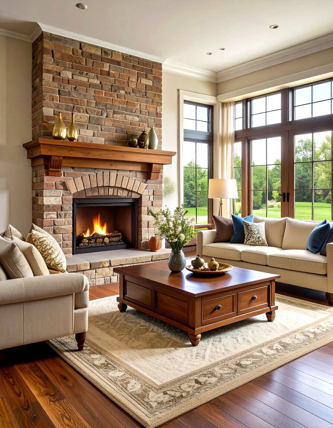 Traditional Brick Gas Fireplace Renovation - 24 Gas Fireplace Ideas