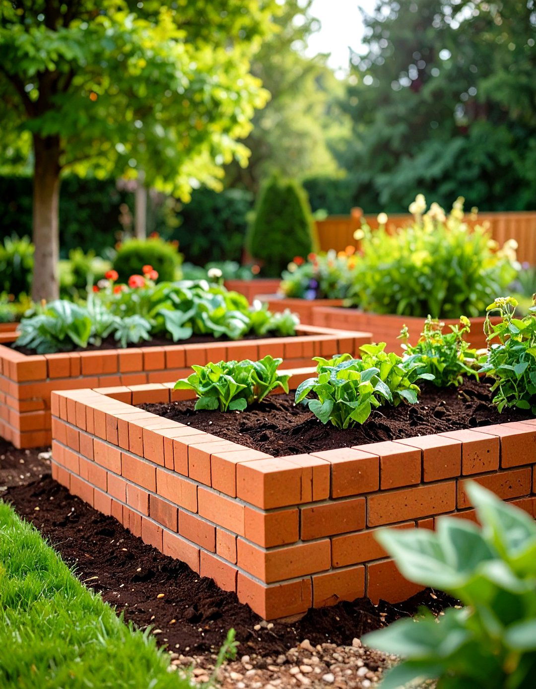 Traditional Brick Raised Garden Beds - 24 Raised Garden Bed Ideas