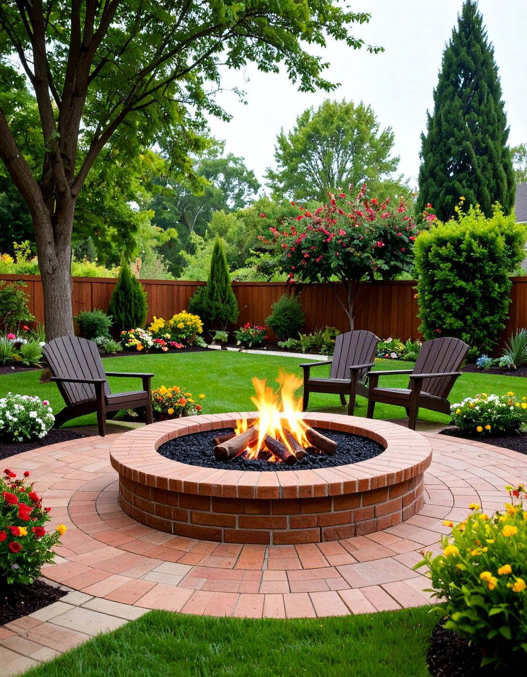 Traditional Brick Style Paver Fire Pit - 24 Concrete Paver Patio Fire Pit Ideas