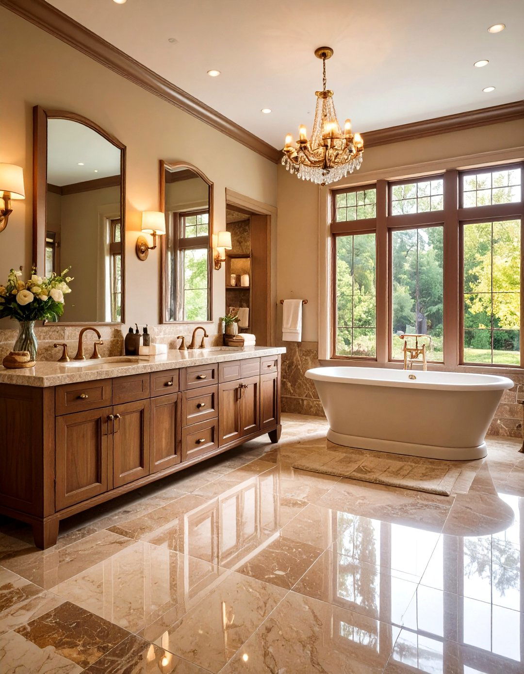 Traditional Brown Granite Master Bathrooms - 24 Brown Granite Bathroom Ideas