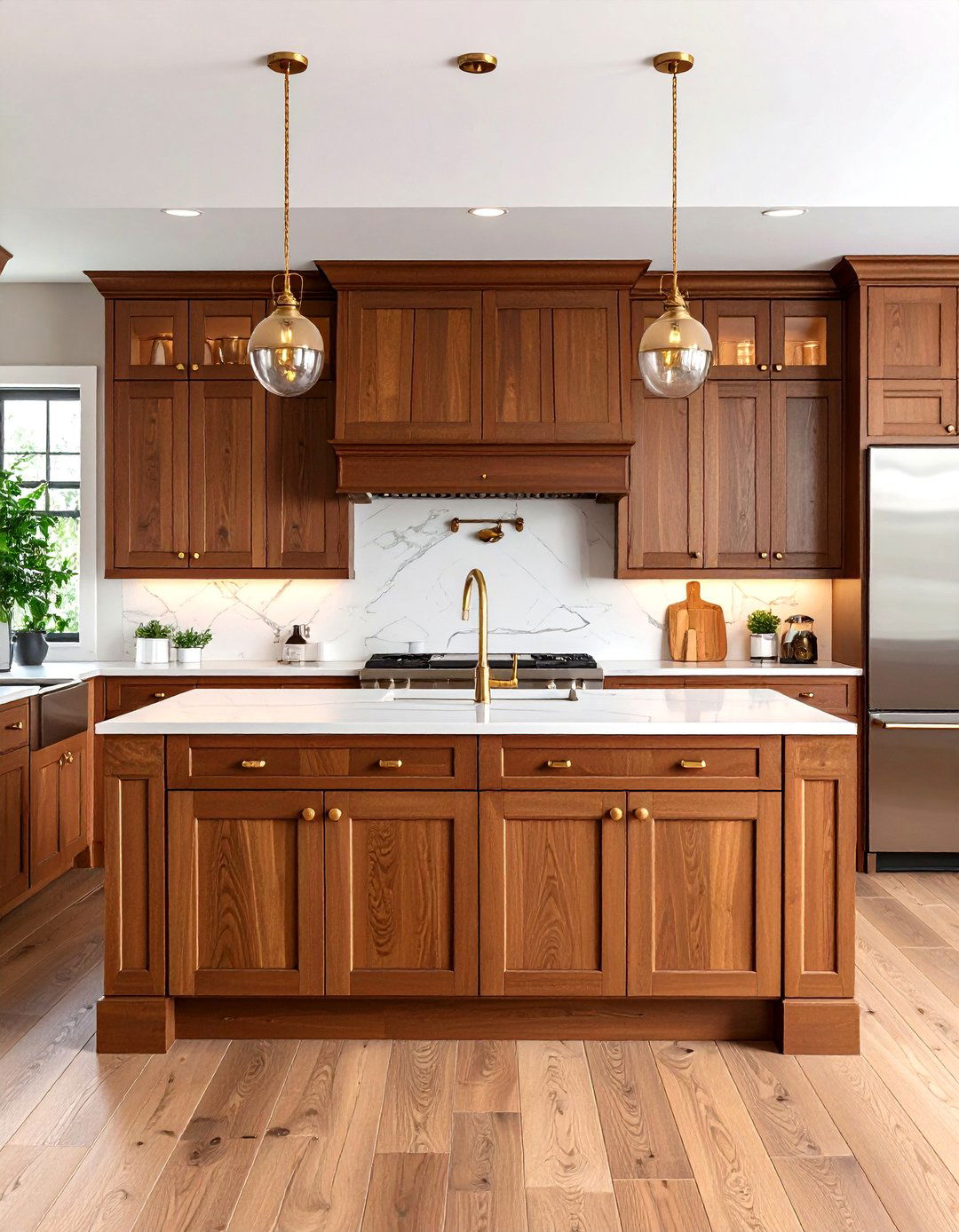 Traditional Brown Shaker Kitchen Cabinets - 24 Brown Kitchen Ideas