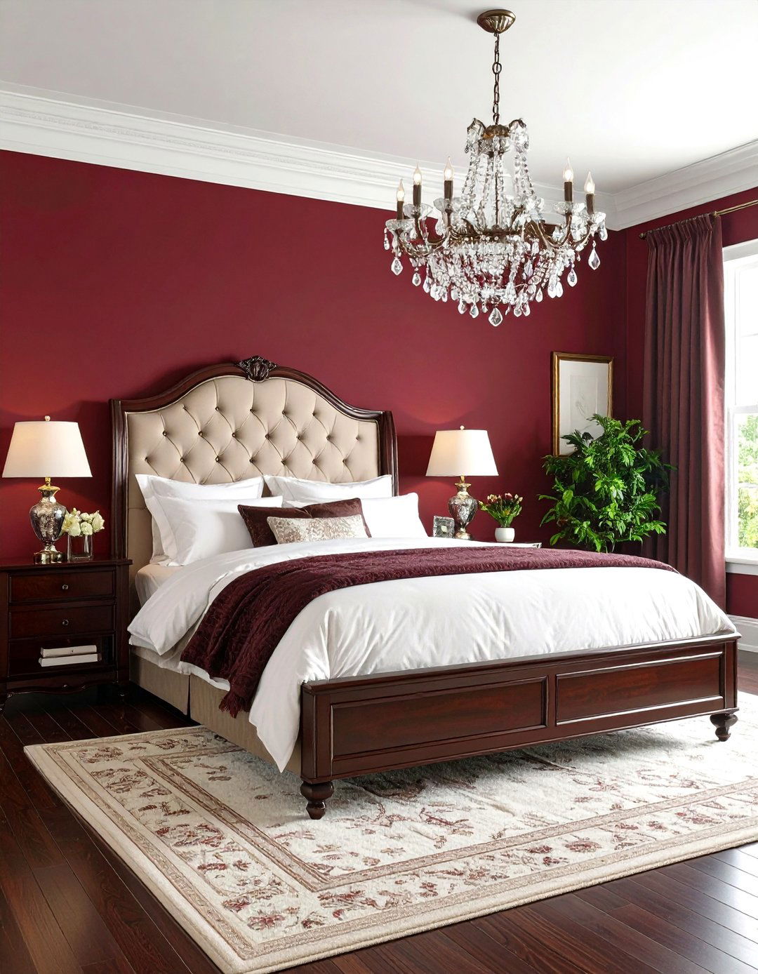 Traditional Burgundy Master Bedroom - 24 Burgundy Bedroom Ideas