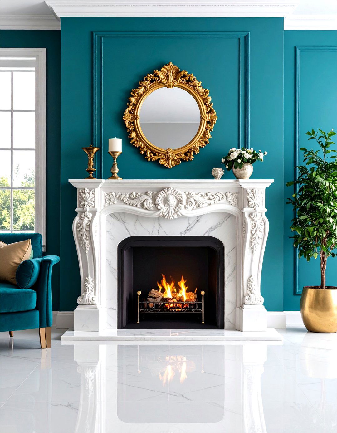 Traditional Carved Mantelpiece - 24 Marble Fireplace Ideas