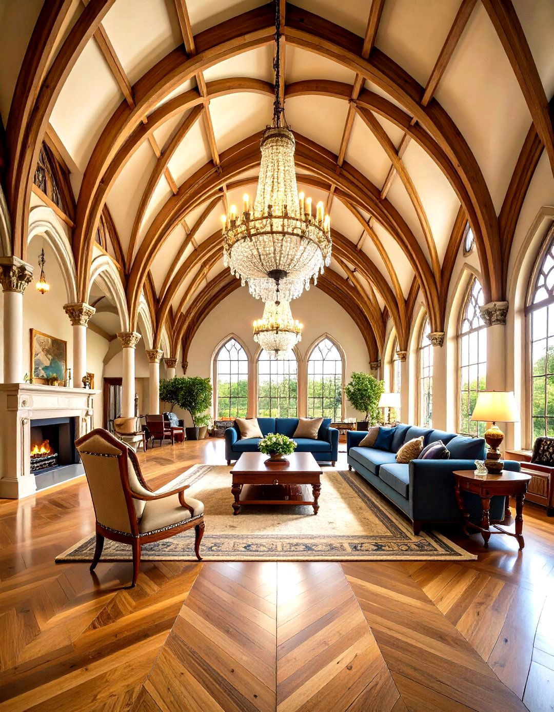 Traditional Cathedral Style Elements - 24 Living Room Vaulted Ceiling Ideas