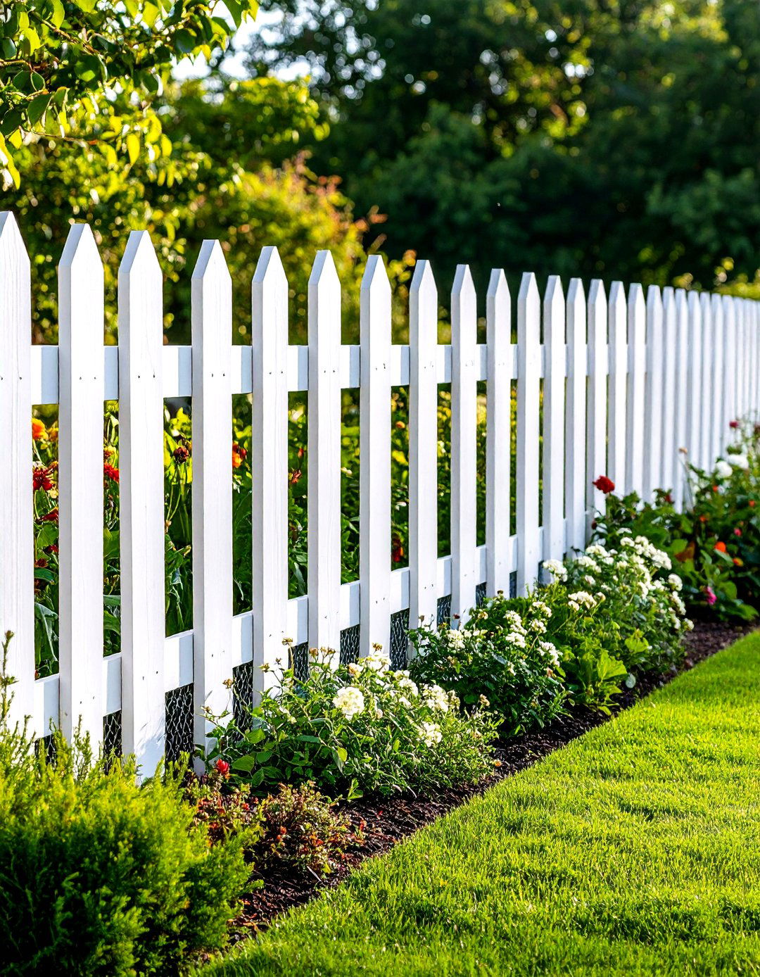 Traditional Cedar Picket Fence with Hardware Cloth - 24 Vegetable Garden Fence Ideas