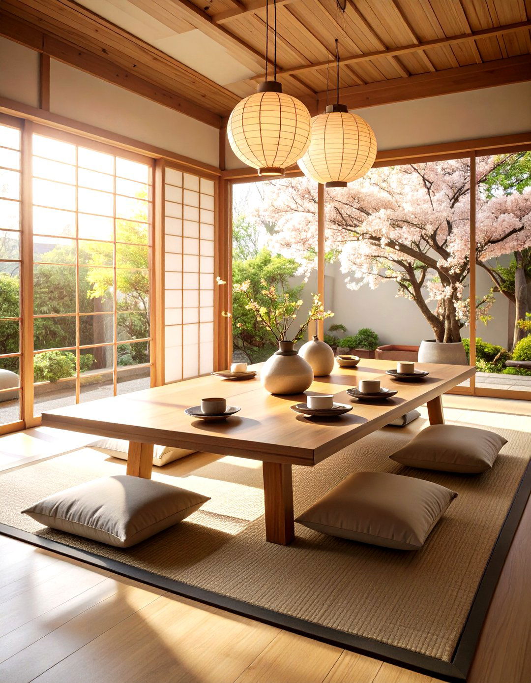 Traditional Chabudai Floor Dining Room - 24 Japanese Dining Room Ideas