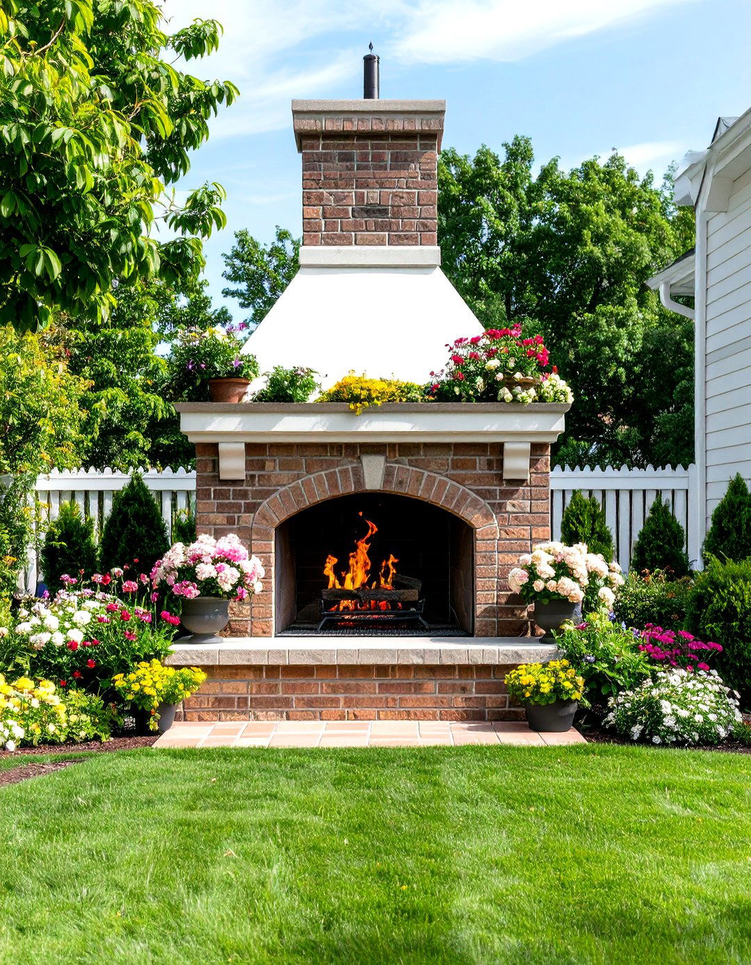 Traditional Chimney Outdoor Fireplace - 24 Outdoor Fireplace Ideas