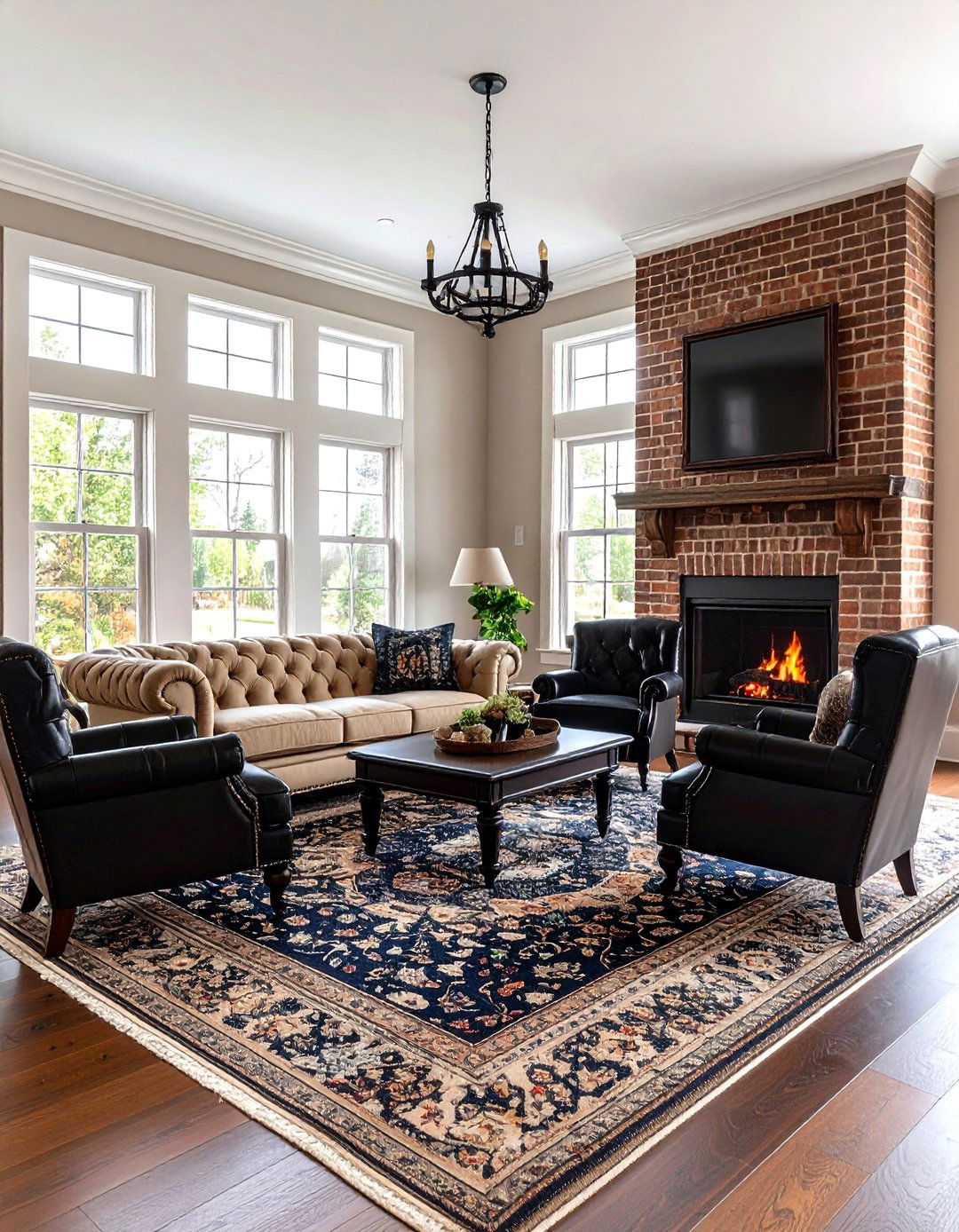 Traditional Classic Living Room - 24 Cream and Black Living Room Ideas