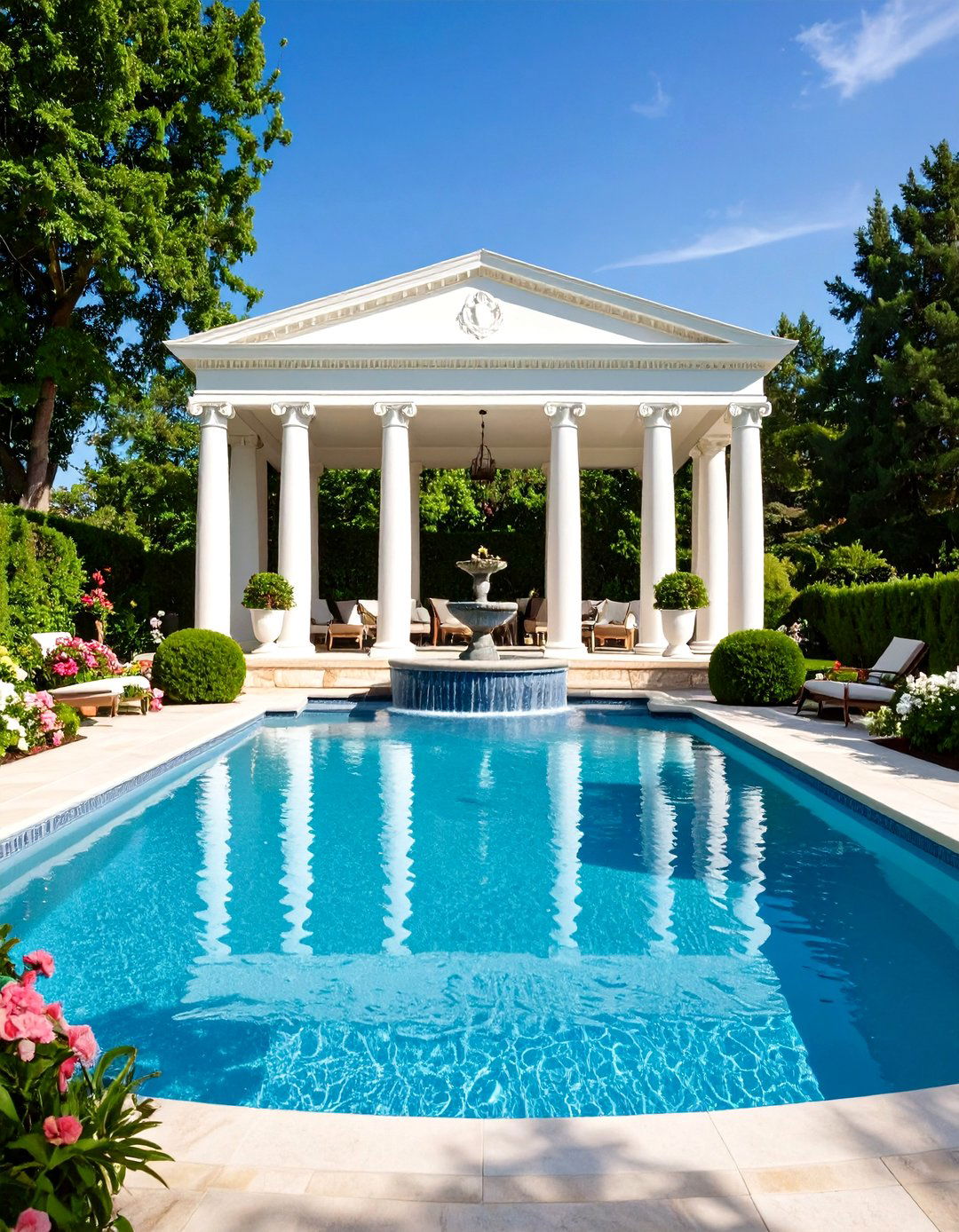Traditional Classical Style - 24 Rectangle Pool With Hot Tub