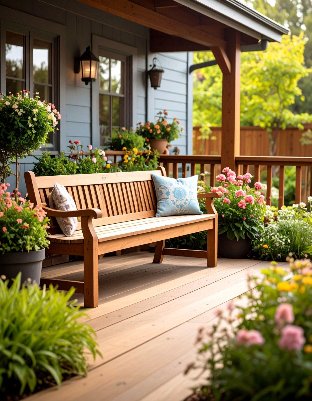 Traditional Craftsman Style Deck Bench - 24 Built-in Deck Bench Ideas and Designs