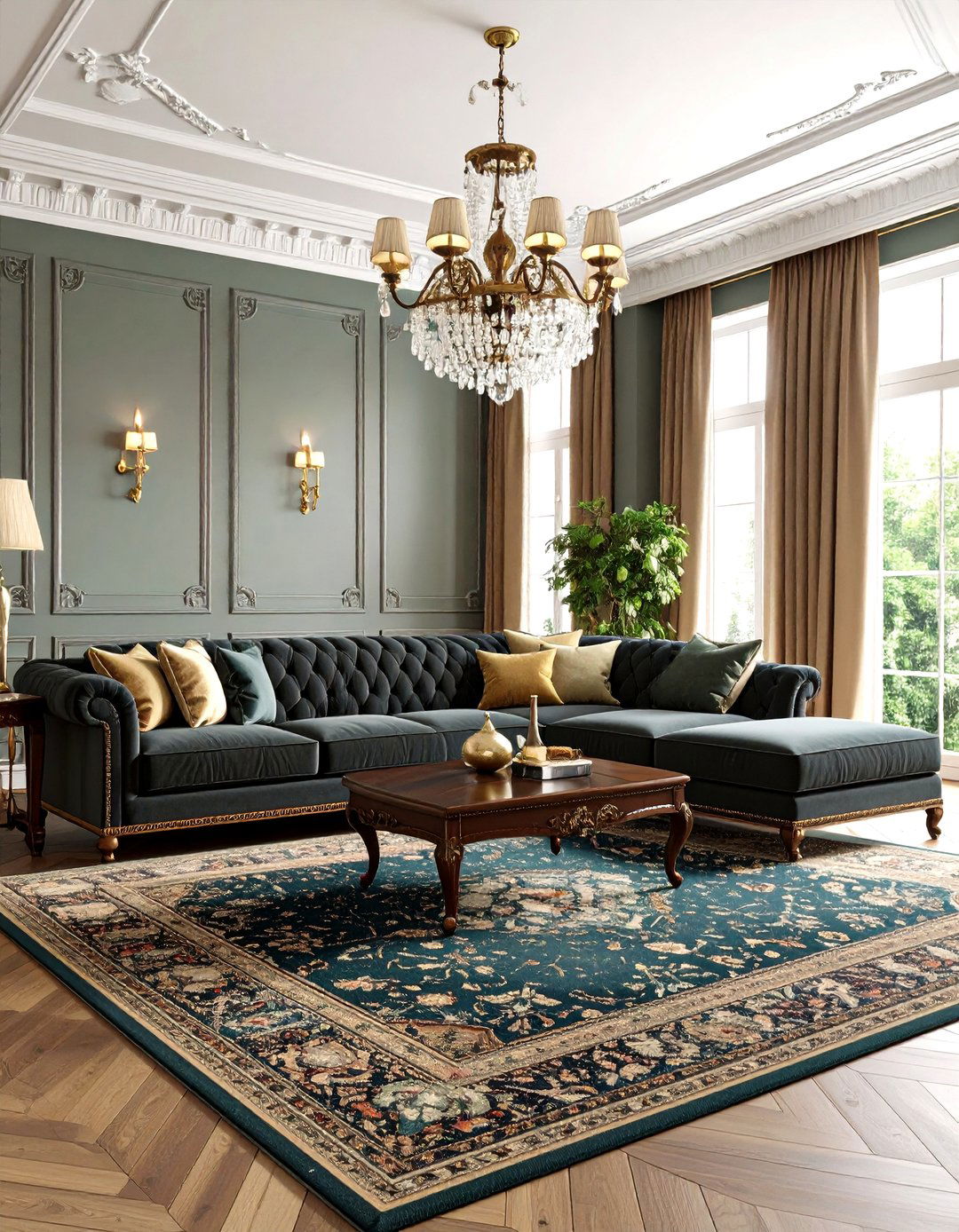 Traditional Dark Grey Sectional Formal Living - 24 dark grey couch living room ideas