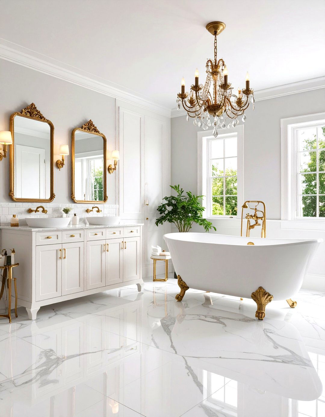 Traditional Elegance with Marble and Brass - 24 Primary Bathroom Ideas