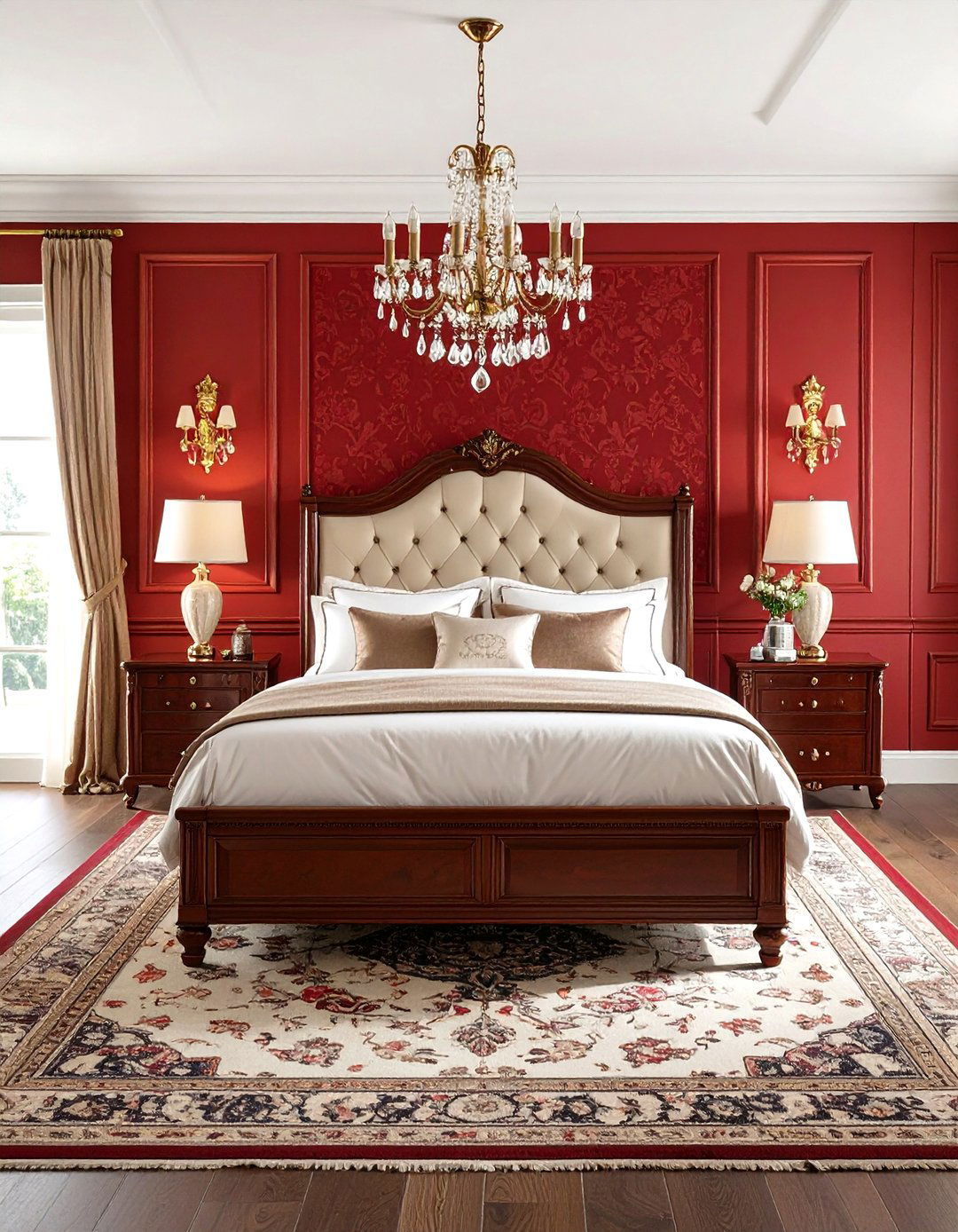 Traditional Elegant Bedroom Theme - 24 Red and Black Bedroom Ideas